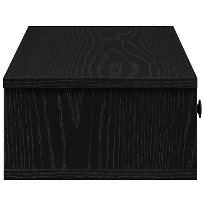 Raft de perete cu sertare negru 100x37,5x19 cm lemn prelucrat
