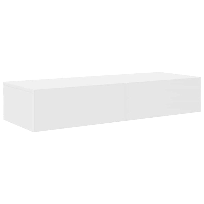 Raft de perete cu sertare, alb, 100x36x19 cm, lemn prelucrat