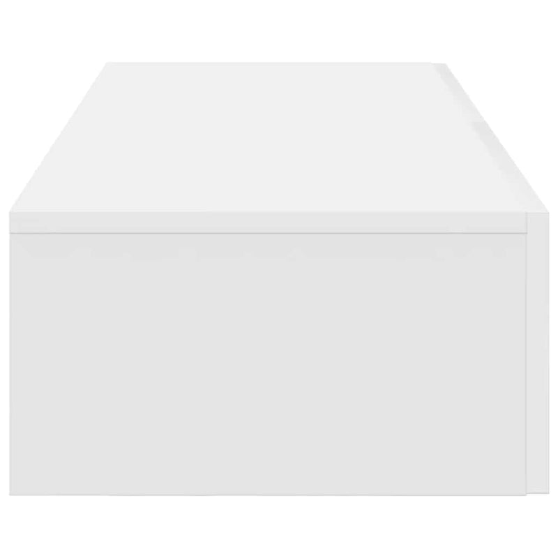 Raft de perete cu sertare, alb, 100x36x19 cm, lemn prelucrat