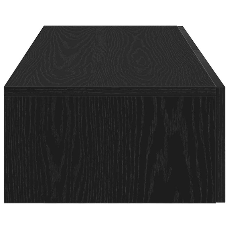 Raft de perete cu sertare negru 100x36x19 cm lemn prelucrat
