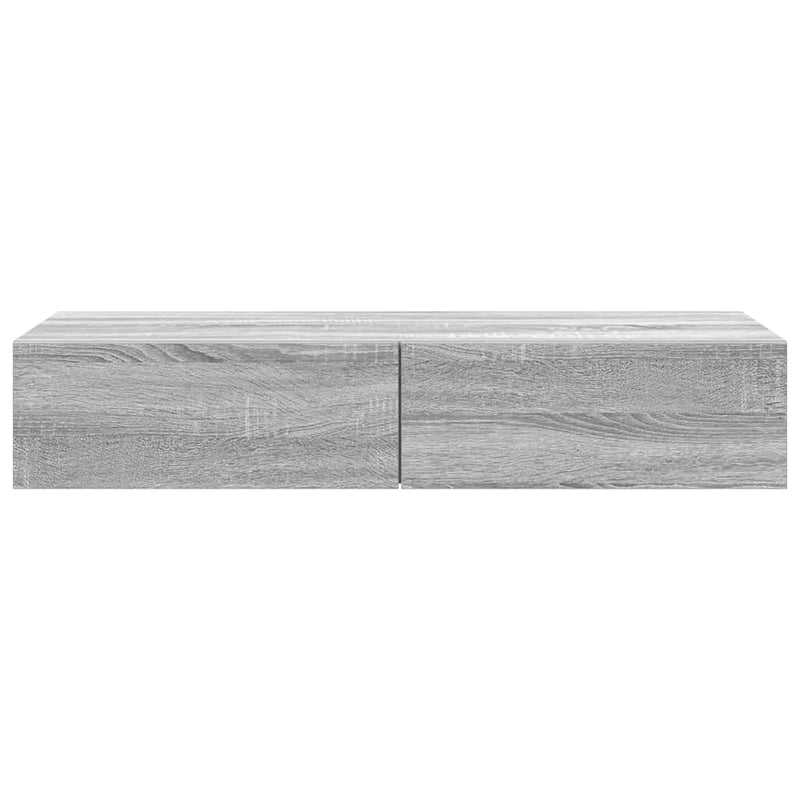 Raft de perete cu sertare Gri Sonoma 100x36x19cm Lemn prelucrat