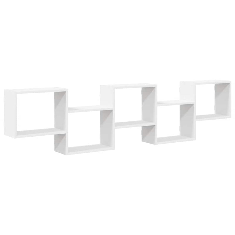 Raft cubic de perete cu 5 compartimente alb lemn prelucrat