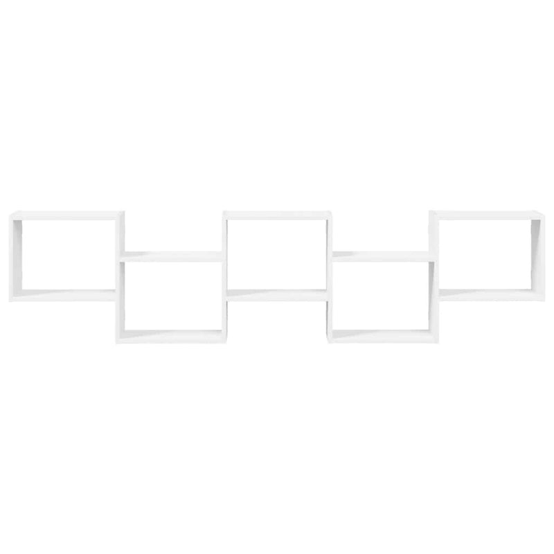Raft cubic de perete cu 5 compartimente alb lemn prelucrat