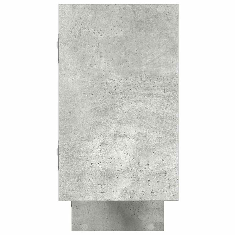 Raft cubic perete cu 5 compartimente gri beton lemn prelucrat