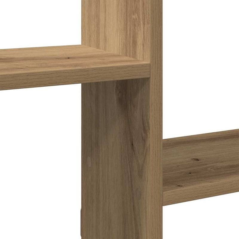 Raft cubic de perete cu 5 compartimente stejar artizanal lemn