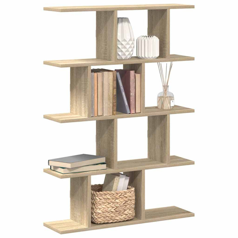 Raft cubic perete 12 compartimente stejar sonoma lemn prelucrat
