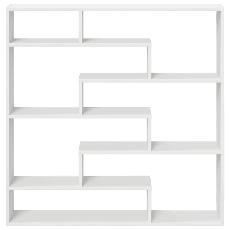 Raft cubic de perete cu 7 compartimente alb lemn prelucrat