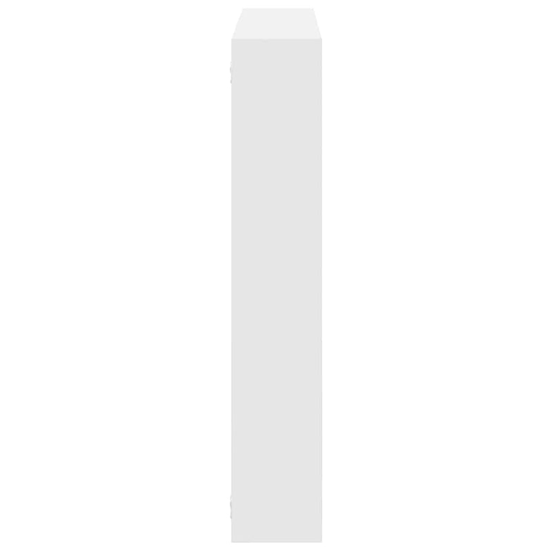 Raft cubic de perete cu 7 compartimente alb lemn prelucrat