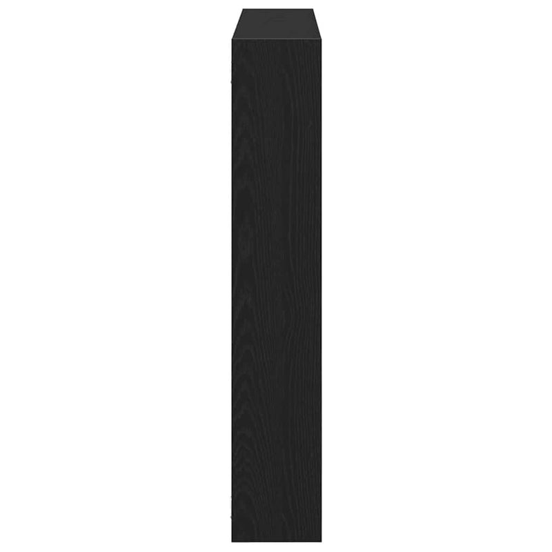 Raft cubic de perete cu 7 compartimente negru lemn prelucrat
