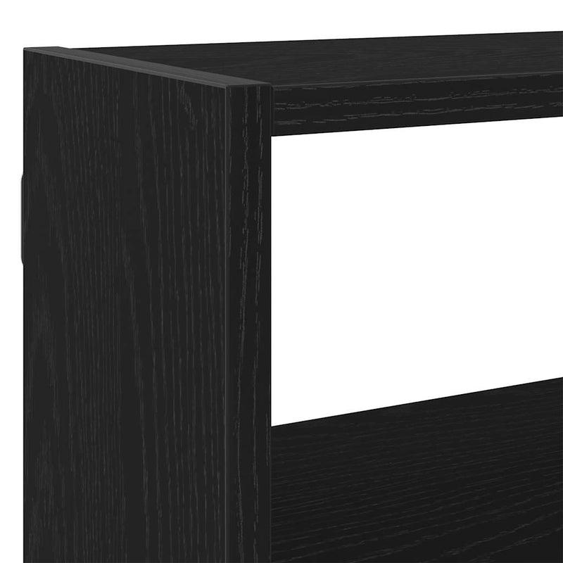 Raft cubic de perete cu 7 compartimente negru lemn prelucrat
