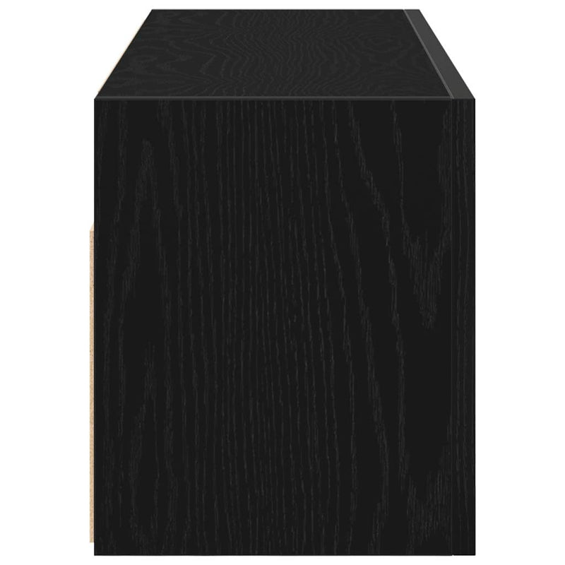 Dulap de perete de baie, negru, 80x25x30 cm, lemn prelucrat