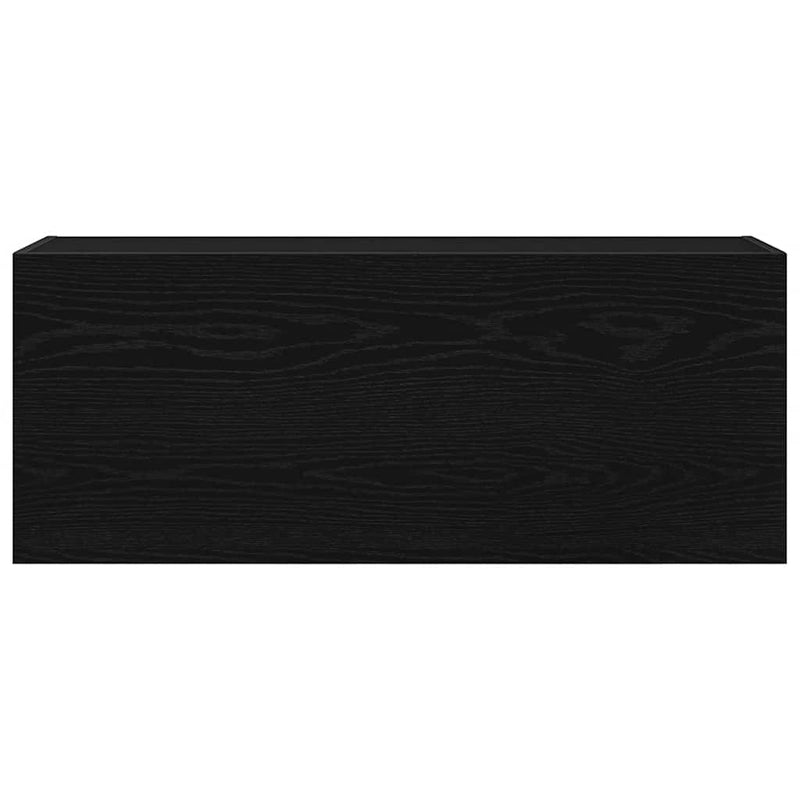 Dulap de perete de baie, negru, 100x25x40 cm, lemn prelucrat