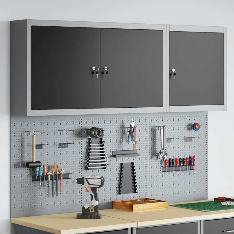Set dulap de unelte 5 buc. Negru Oțel vopsit electrostatic