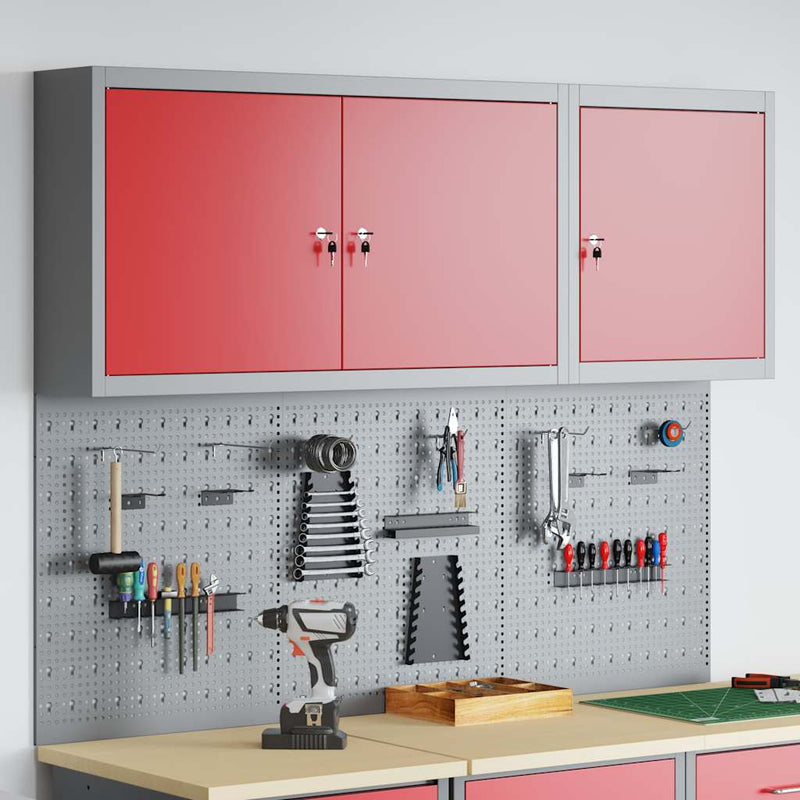 Set dulap de unelte 5 buc. Roșu Oțel vopsit electrostatic