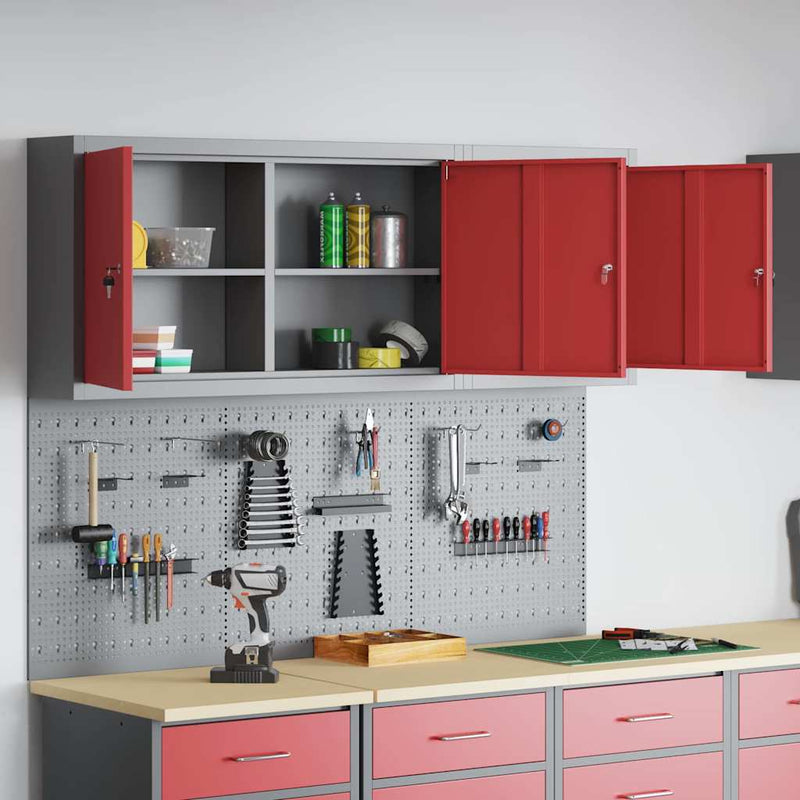 Set dulap de unelte 5 buc. Roșu Oțel vopsit electrostatic