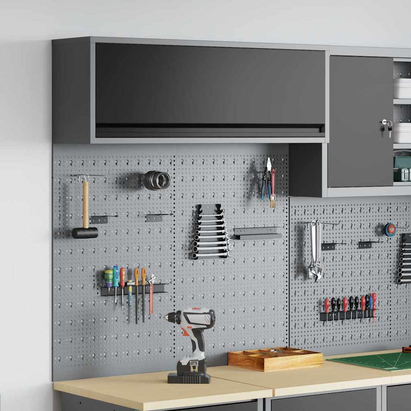 Set dulap de unelte 3 buc. Negru Oțel vopsit electrostatic