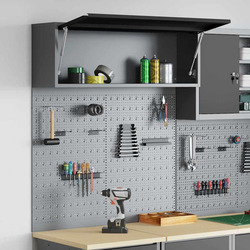 Set dulap de unelte 3 buc. Negru Oțel vopsit electrostatic