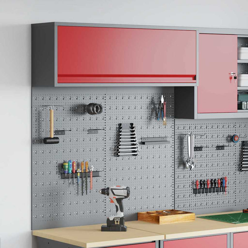 Set dulap de unelte 3 buc. Roșu Oțel vopsit electrostatic