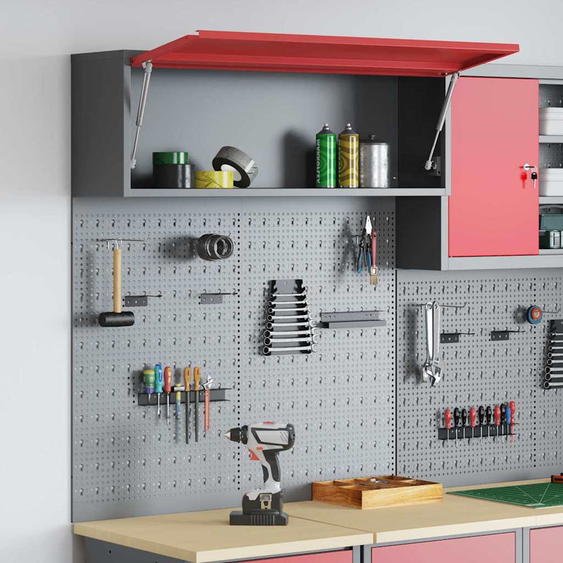 Set dulap de unelte 3 buc. Roșu Oțel vopsit electrostatic