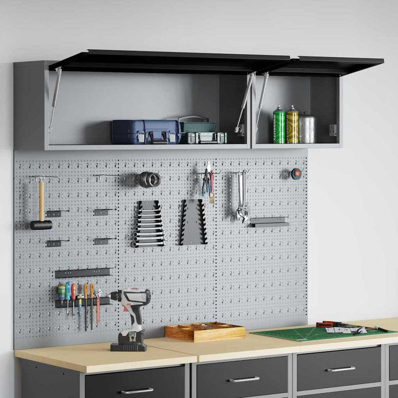 Set dulap de unelte 5 buc. Negru Oțel vopsit electrostatic