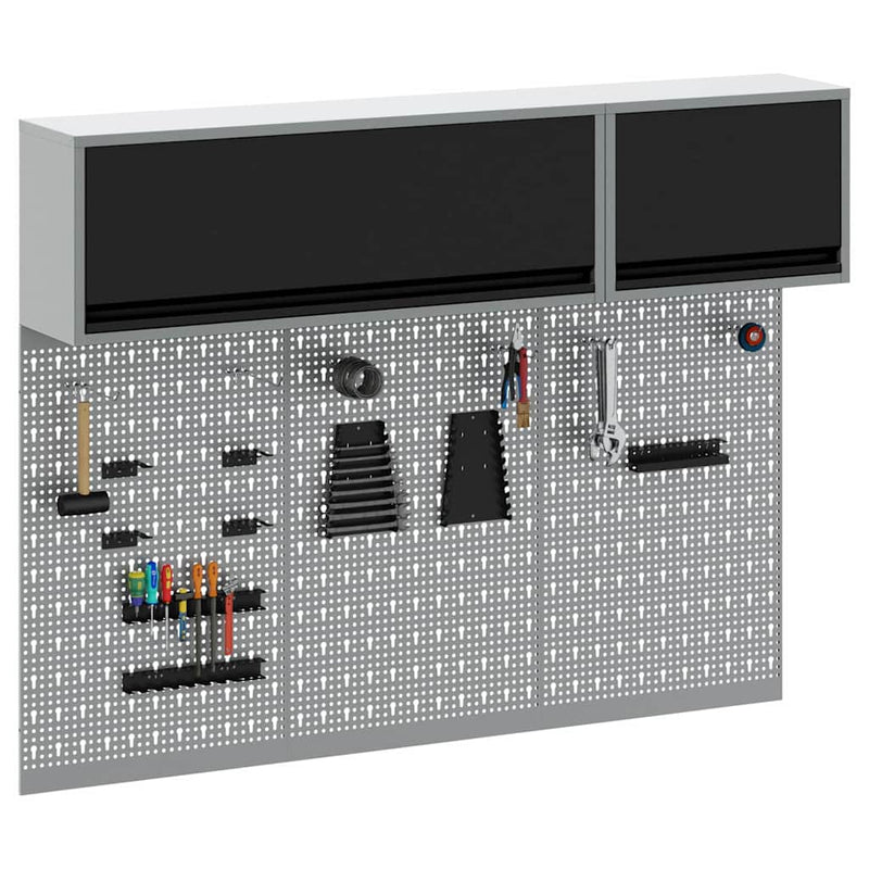 Set dulap de unelte 5 buc. Negru Oțel vopsit electrostatic