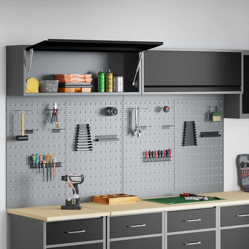 Set dulap de unelte 6 buc. Negru Oțel vopsit electrostatic