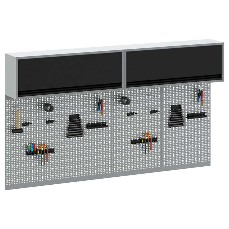 Set dulap de unelte 6 buc. Negru Oțel vopsit electrostatic