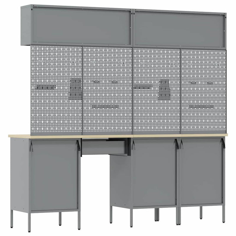 Set de dulapuri de lucru cu sertar cu depozitare 10 buc. Negru