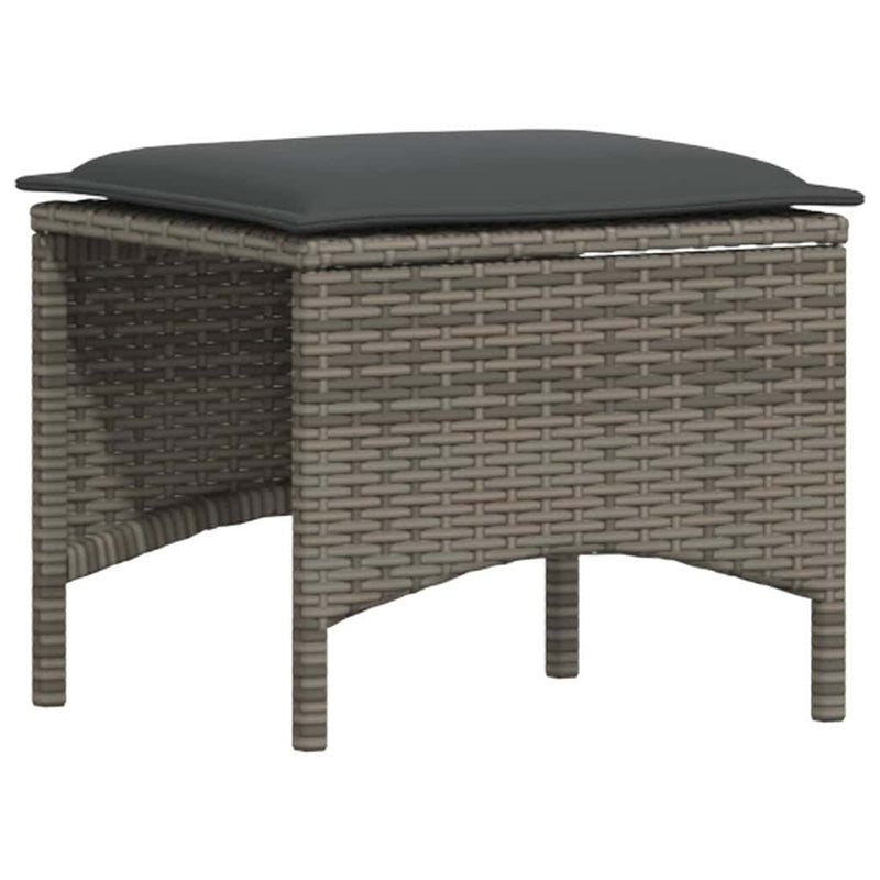 Set mobilier de grădină cu perne, 3 piese, gri, poliratan