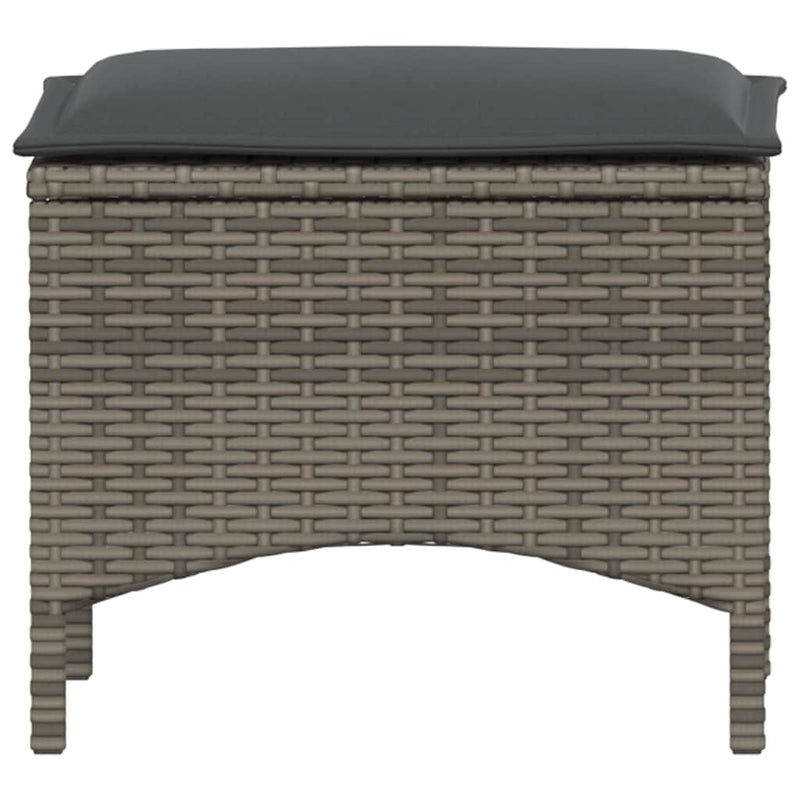Set mobilier de grădină cu perne, 3 piese, gri, poliratan