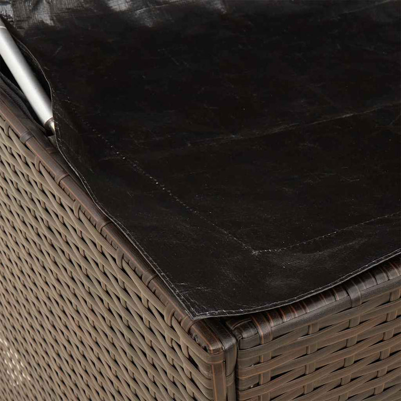 Cutie de perne de exterior maro 100x55x55,5 cm Poly Rattan