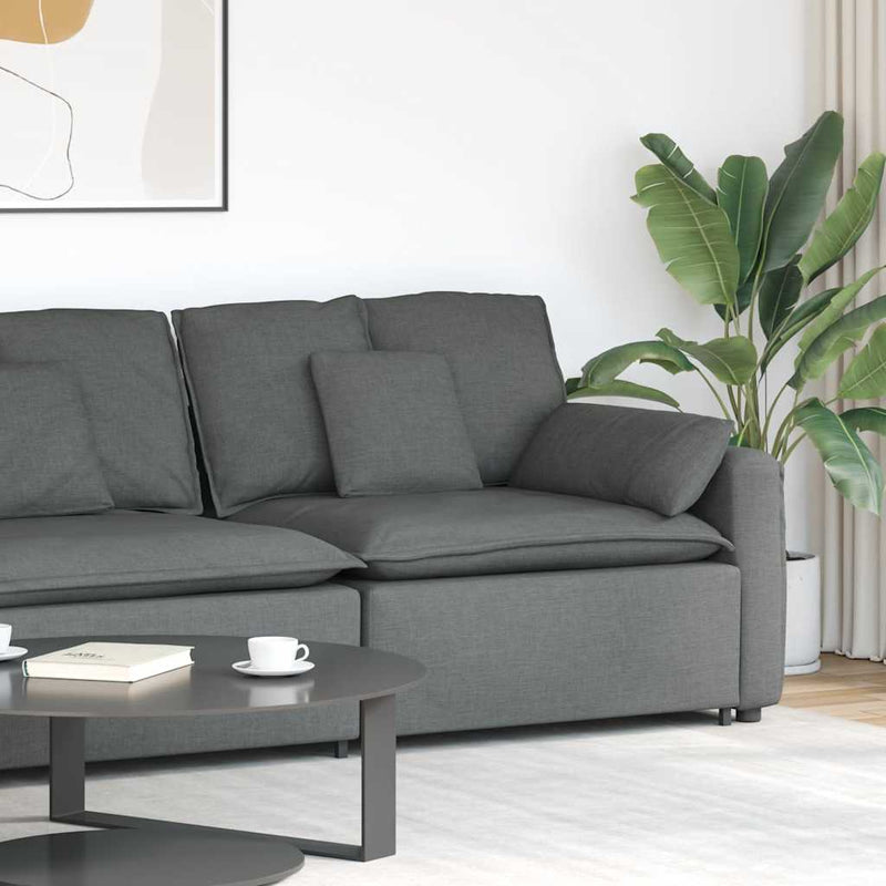 Modul modular capăt pentru cotieră canapea cu perne gri închis