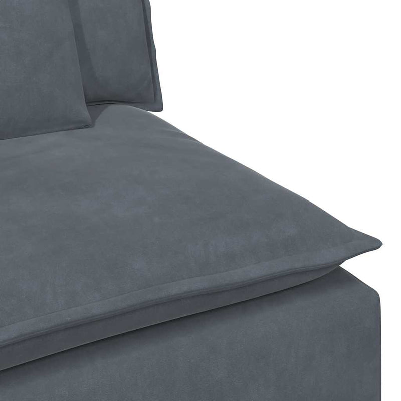 Modul modular capăt pentru cotieră canapea cu perne gri închis