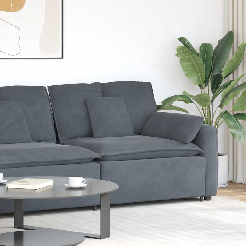 Modul modular capăt pentru cotieră canapea cu perne gri închis