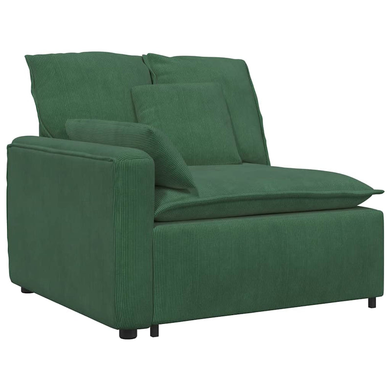 Modul modular de capăt pentru cotieră canapea cu perne verde închis 100 cm