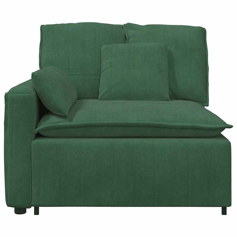 Modul modular de capăt pentru cotieră canapea cu perne verde închis 100 cm