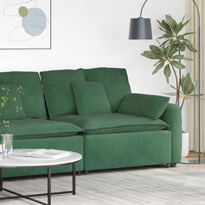 Modul modular de capăt pentru cotieră canapea cu perne verde închis 100 cm