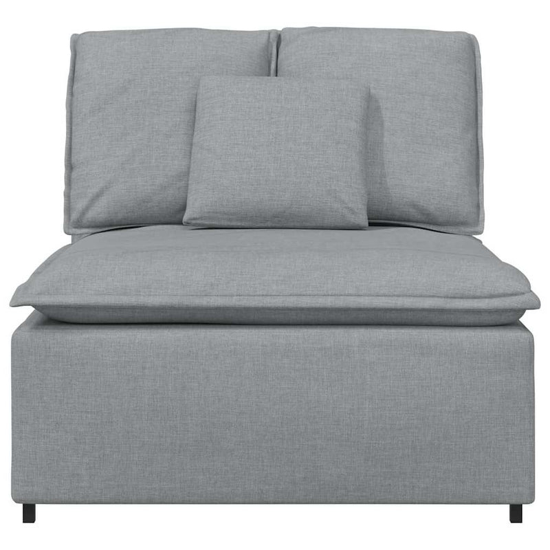 Modul central canapea modulară cu perne, gri deschis, 100 cm