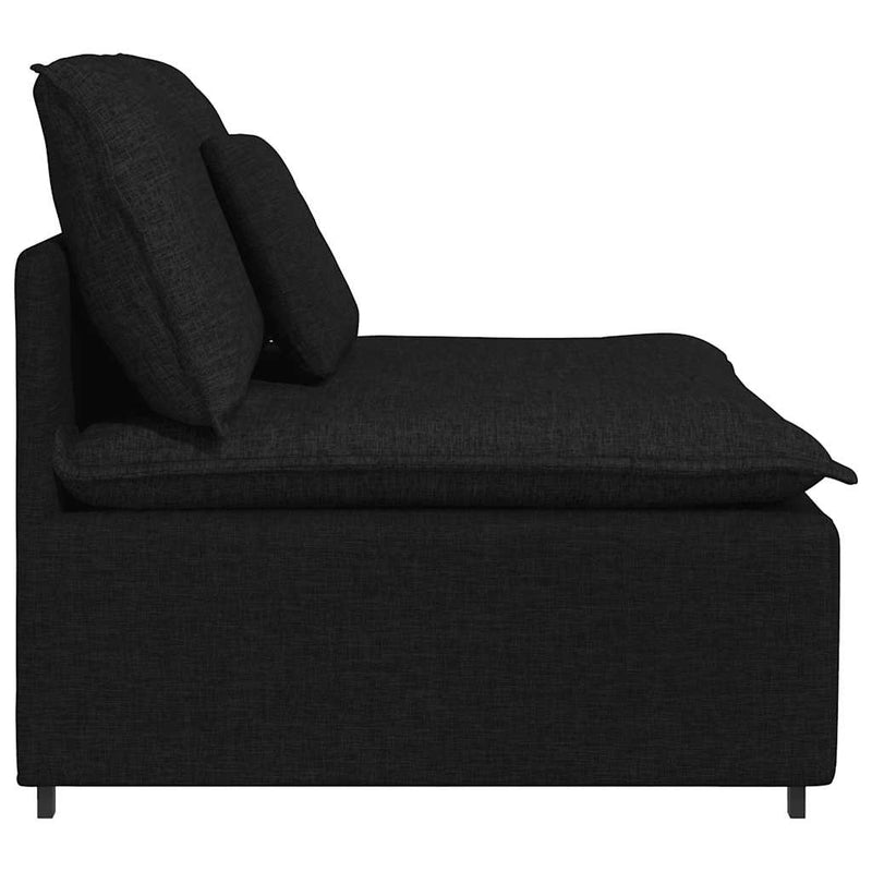 Modul central de canapea modulară cu perne, negru, 100 cm