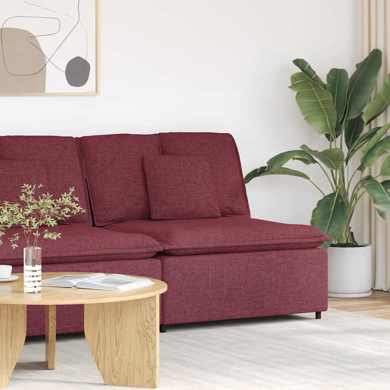 Modul central canapea modulară cu perne, roșu vin, 100 cm