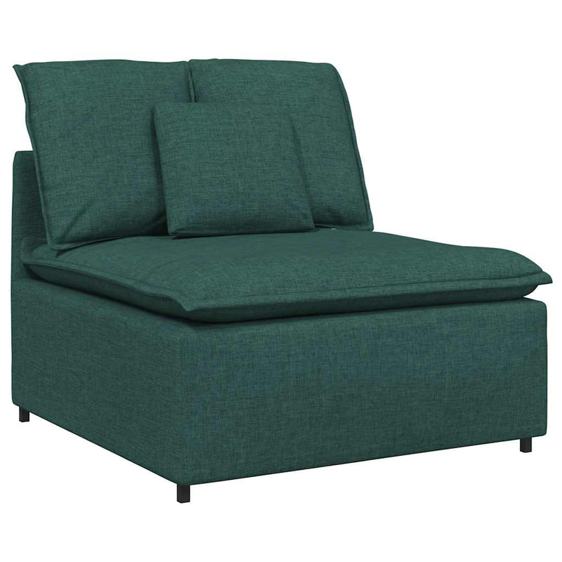 Modul central canapea modulară cu perne, verde închis, 100 cm