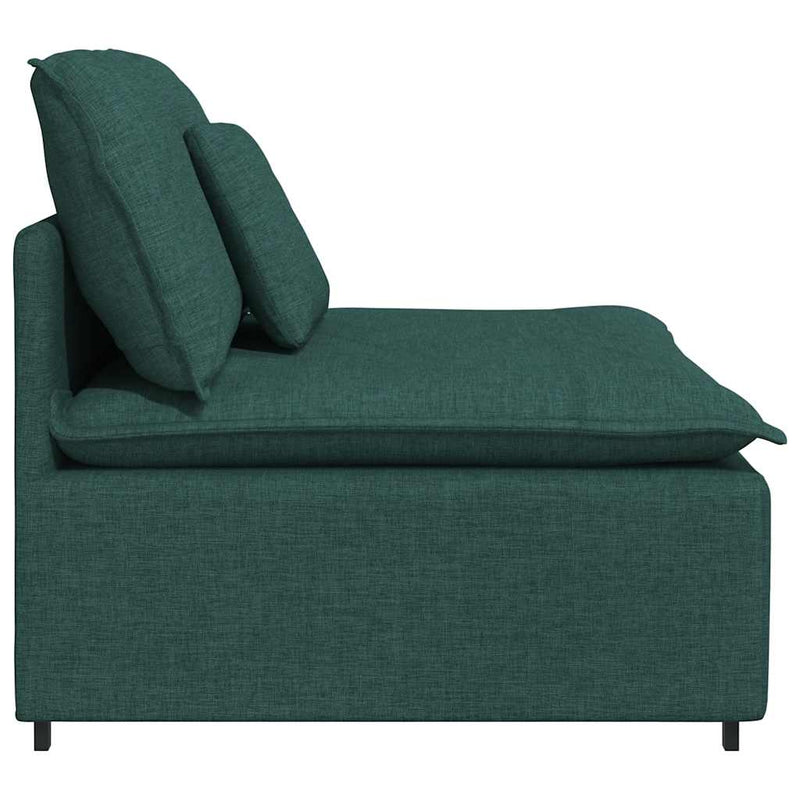 Modul central canapea modulară cu perne, verde închis, 100 cm