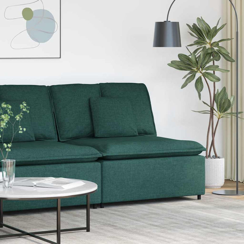 Modul central canapea modulară cu perne, verde închis, 100 cm