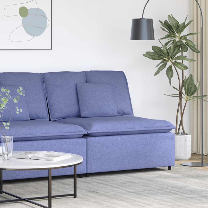 Modul central canapea modulară cu perne, albastru jeans, 100 cm