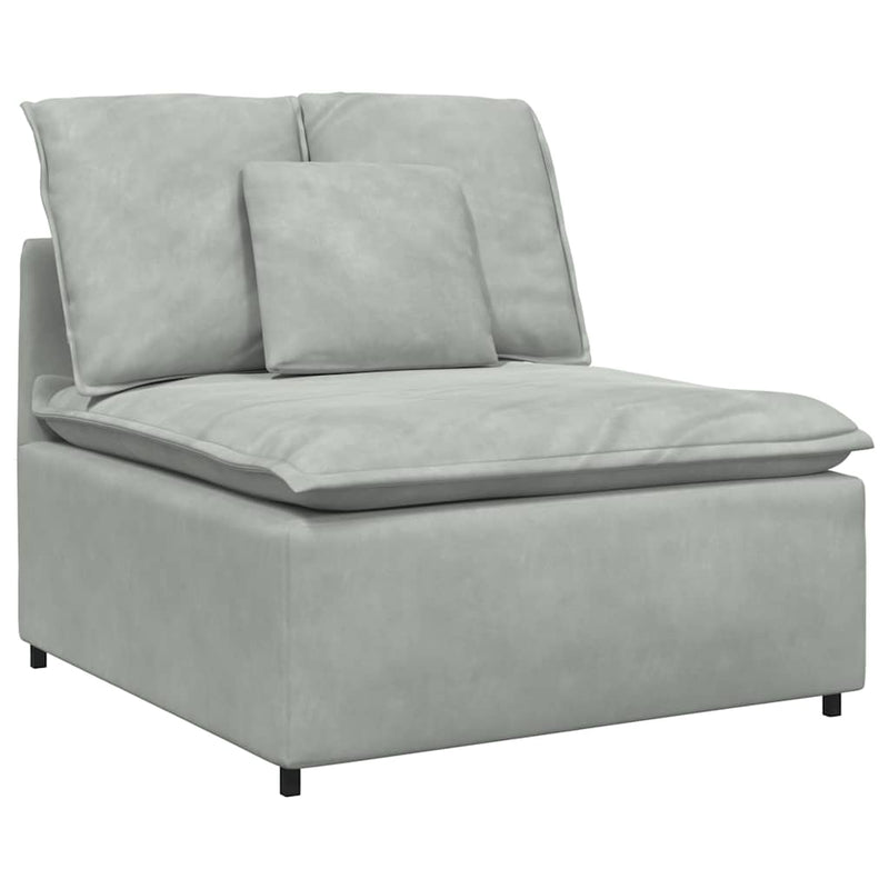Modul central canapea modulară cu perne, gri deschis, 100 cm