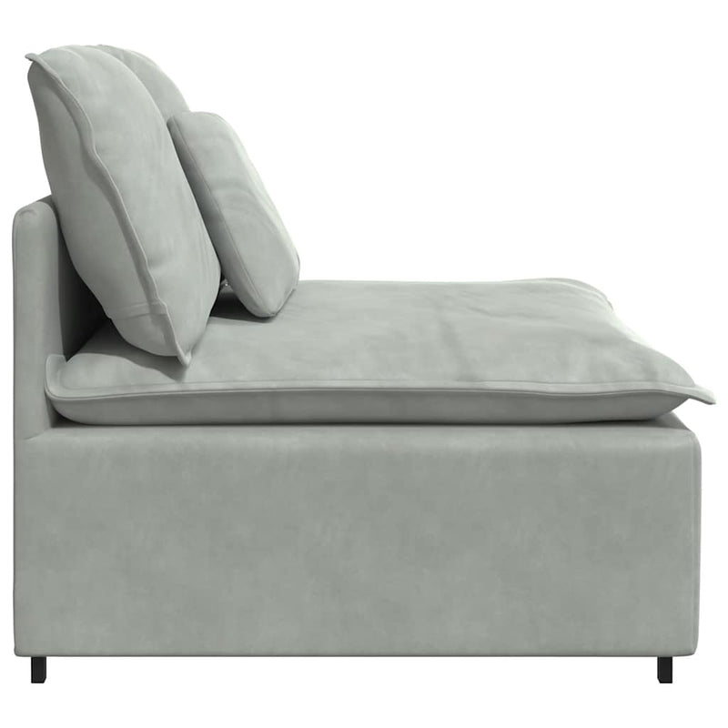 Modul central canapea modulară cu perne, gri deschis, 100 cm