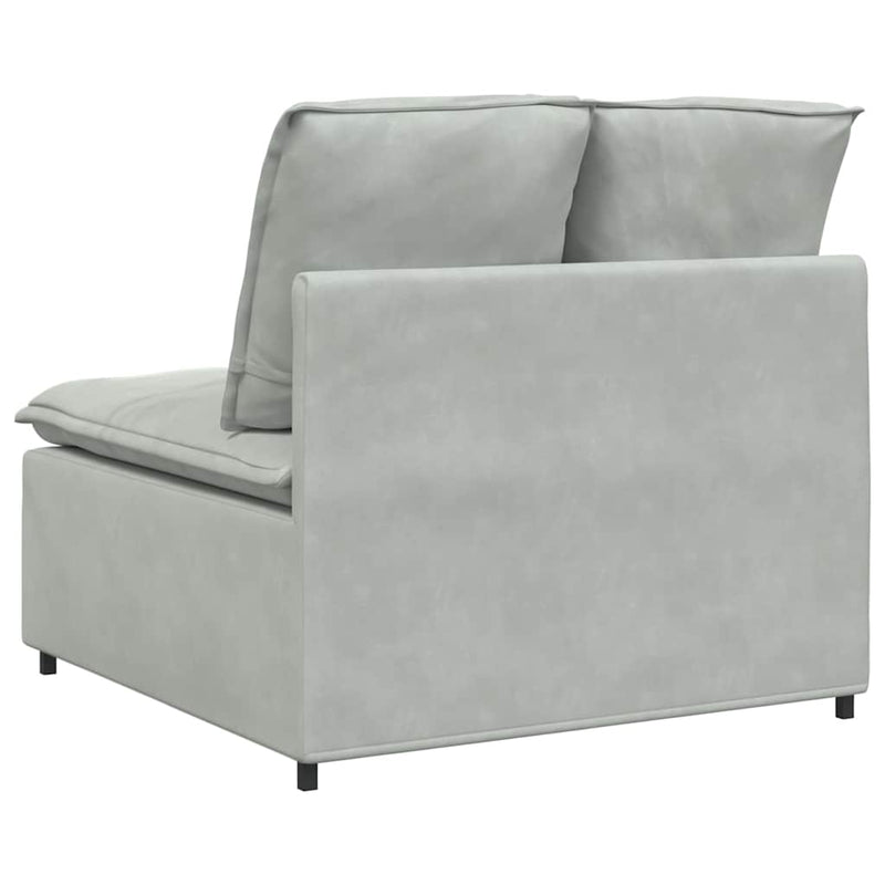 Modul central canapea modulară cu perne, gri deschis, 100 cm