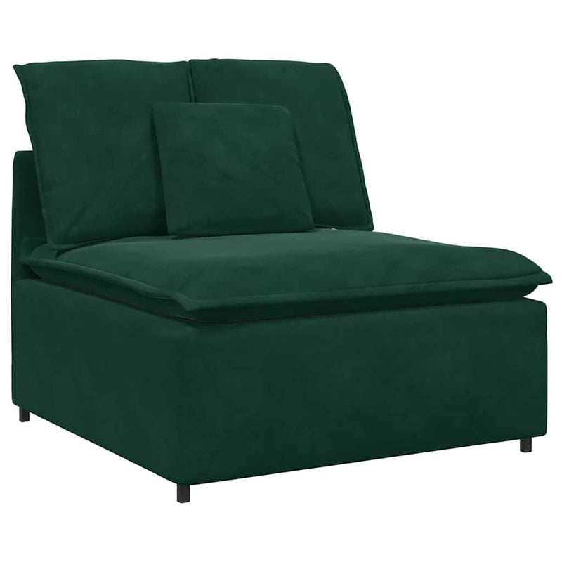 Modul central canapea modulară cu perne, verde închis, 100 cm