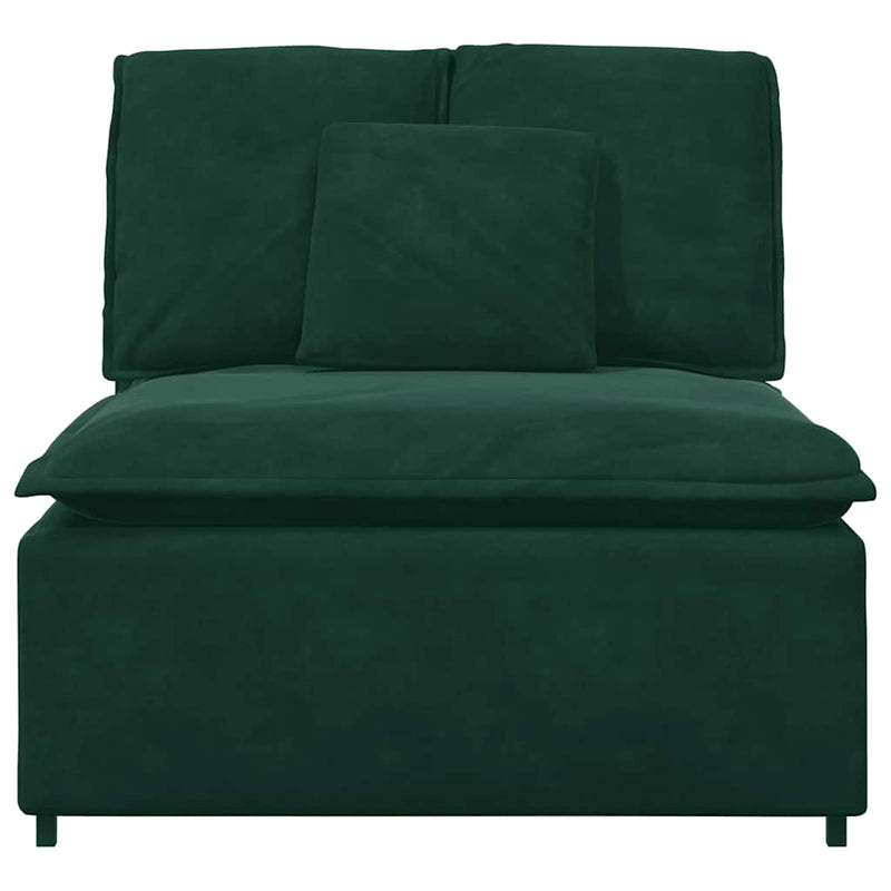 Modul central canapea modulară cu perne, verde închis, 100 cm