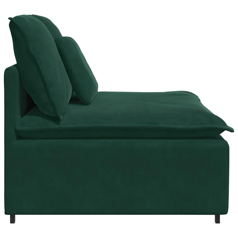 Modul central canapea modulară cu perne, verde închis, 100 cm